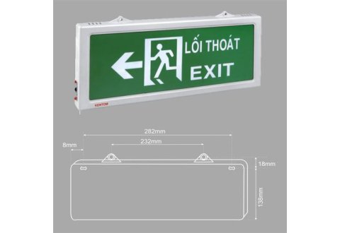 Đèn exit - KENTOM KT610 (Trreo trần 1 mặt)