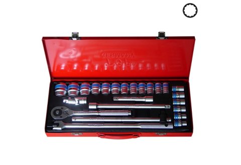 Bộ Tuýp 24 Chi Tiết Đức (Bông) Hệ Mét TOP- KW-S424D-12